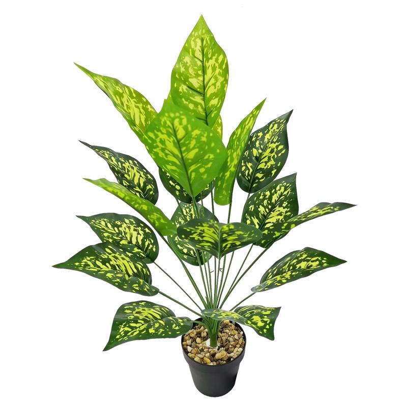 18-Head Monstera Deliciosa and Aglaonema Faux Plant Bonsai for Home Landscaping