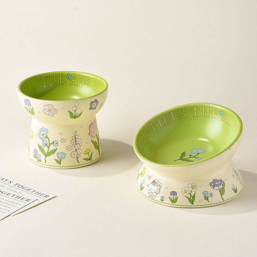 Non-Slip Cat Canned Food Bowl Rabbit Flower Water Bowl Stylish Pet Feeding Bowl Pet Supplies