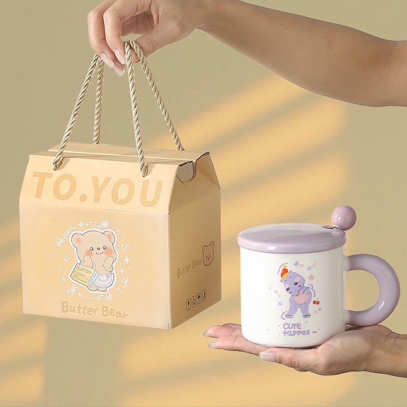 Милая керамическая кружка Butter Bear, практичный подарок на день рождения для друзей, сестер и лучших подруг