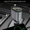 120W USB C Mobile Phone Fast Car Chargers with Ambient Light Type-C Cord USB & USB C Ports Car Charging Adapter