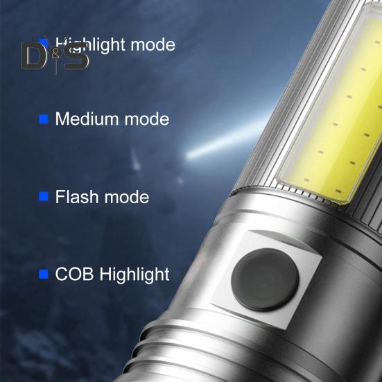High Powered Flashlight 4 Modes Adjustable Super Bright Waterproof Zoomable Rechargeable Tactical Flashlight with Power Display