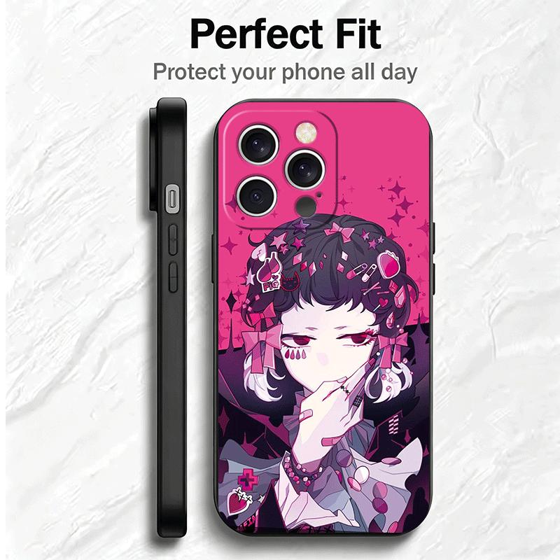 Мультяшный чехол Bungo Stray Dogs для iPhone 16 16E 17 Air 15 Pro Max 14 Plus 13 Mini 11 12 7 Черный задний корпус