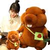 Cartoon 23-45cm Mink Beaver Backpack Funny Dolls Stuffed Animals Super Soft  Baby Comfort Toys Girls Birthday Gifts Home Decor