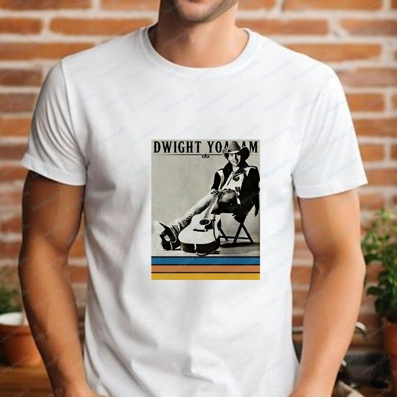Retro Country Singer Dwight Yoakam's Summer Harajuku Short-sleeved Men's and Women's Crew-neck Shirt - Comfortable T-shirt