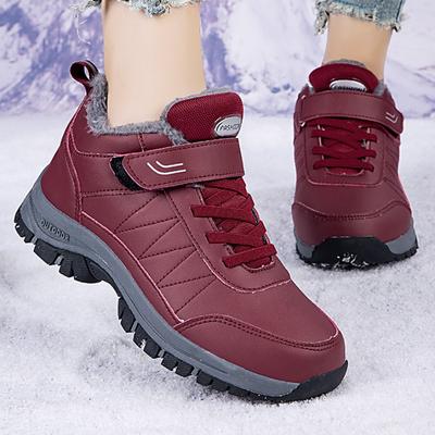 Унисекс Плюшевые Снежные Ботинки Водонепроницаемые Хлопковые Ботинки Пара Зимние Уличные Ботильоны Нескользящие На меху Походные Ботинки