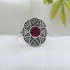 Lab Created Ruby Silver Ring, 925 Sterling Silver Handmade Jewelry, Silver Ring, Unisex Jewelry Ar8938