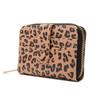 Leopard Print Accordion Card Holder Wallet with Zipper - Stylish Multi-Slot Design