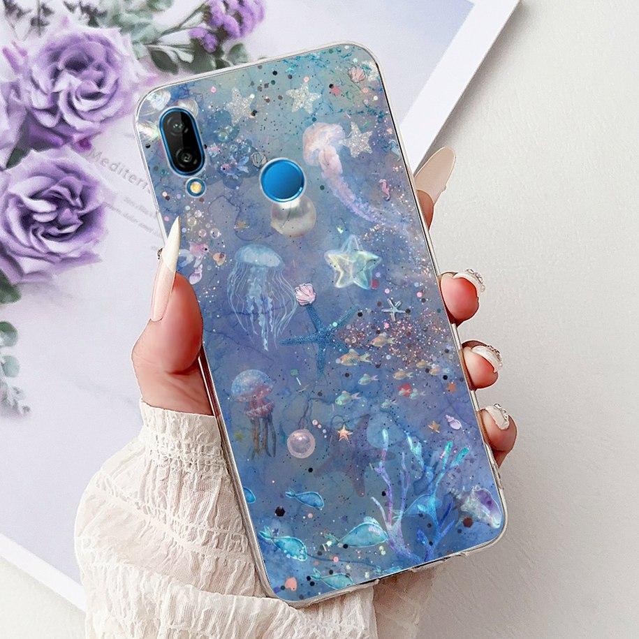 Для чехла Huawei P20 Lite Чехол для телефона ANE-LX1 ANE-LX2 ANE-LX3 Прозрачный Funda Крутой Мультяшный Чехол на Huawei P20Lite Nova 3e Capa