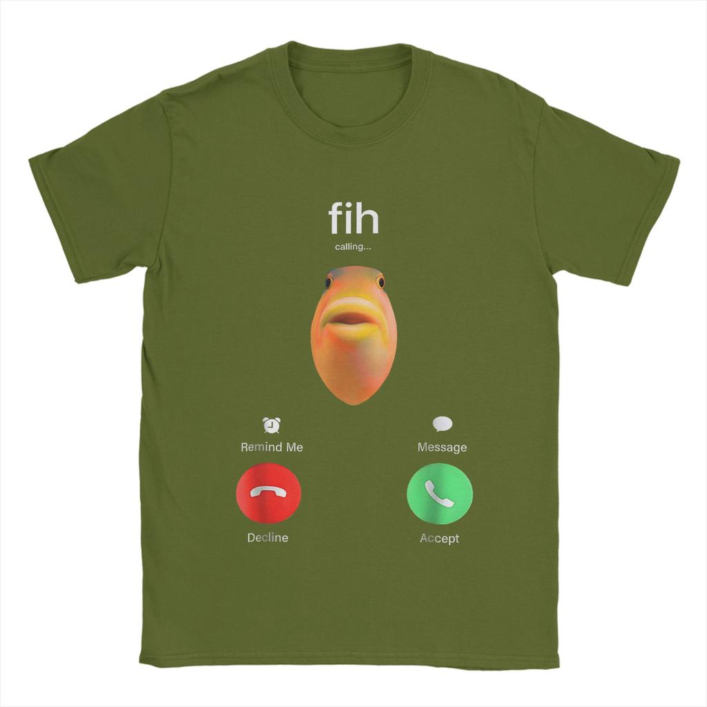 Мужская футболка Fih Calling Remind Me Message Хлопковые Топы Смешные Футболки с коротким рукавом с круглым вырезом Летняя Футболка