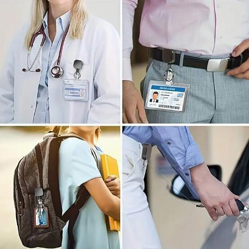 Выдвижные держатели для бейджей-брелоков, металлические, сверхпрочные, с карабином, клипсой для ремня и кольцом для ключей, для держателя имени и ID-карты