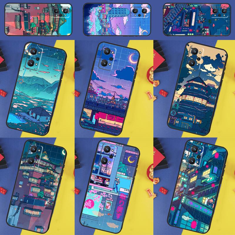 Арт Пиксельная Эстетика Для Realme GT 6T 6 5 GT 7 Pro C61 C55 C53 C51 C21Y C25S C67 C75 10 11 12 13 14 Pro Plus Чехол