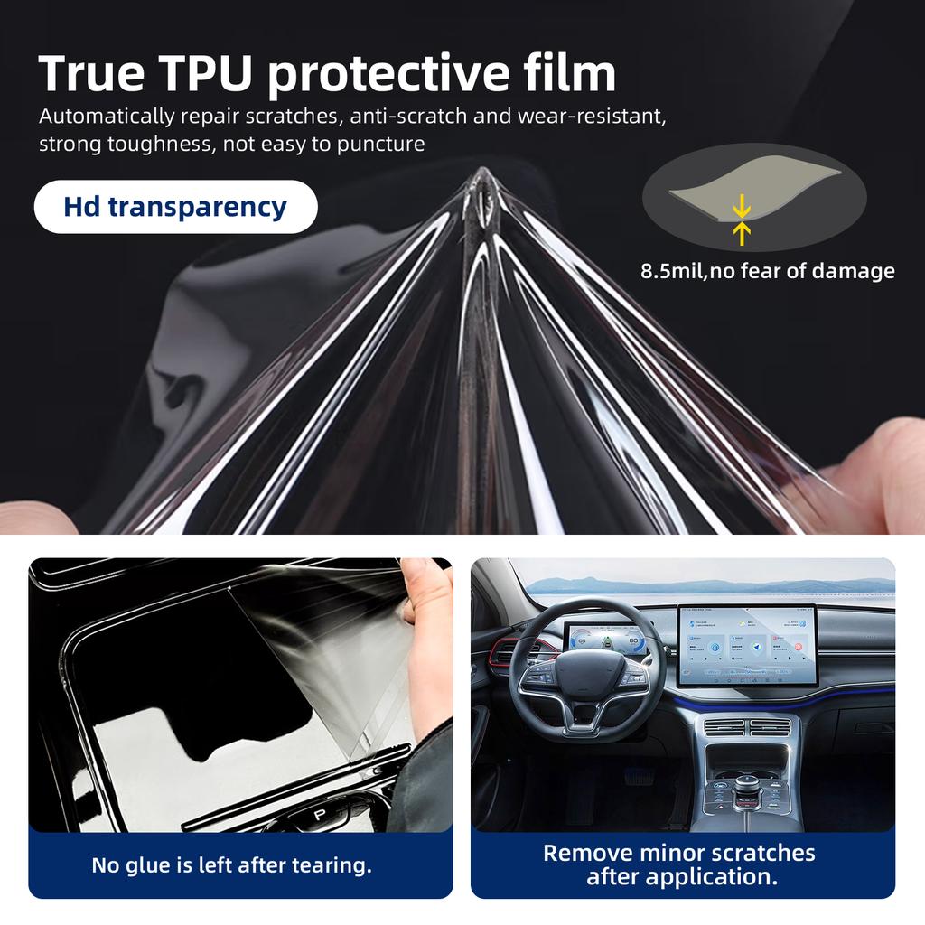 TPU Paint Protective Film for BYD King DM-i 2025 2024 2023 Center Console Gear Panel GPS