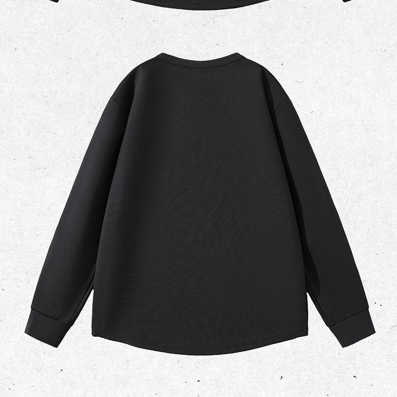Hello Hipanda Plaid Henry Collar Long-Sleeved T-Shirt