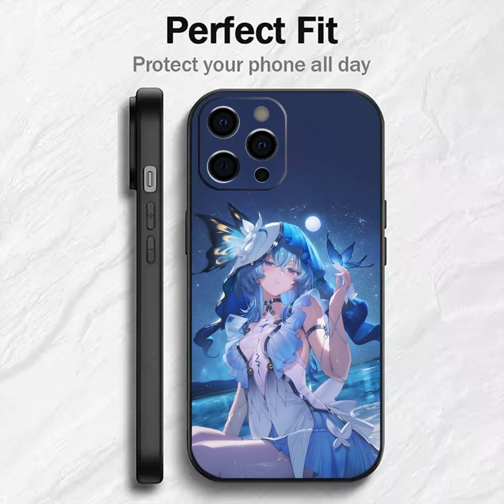 Игровой чехол WUWA S-Shorekeeper-r для iPhone 17, 16, 15, 14, 13, 12 Plus, Max, Мягкий силиконовый, Черный