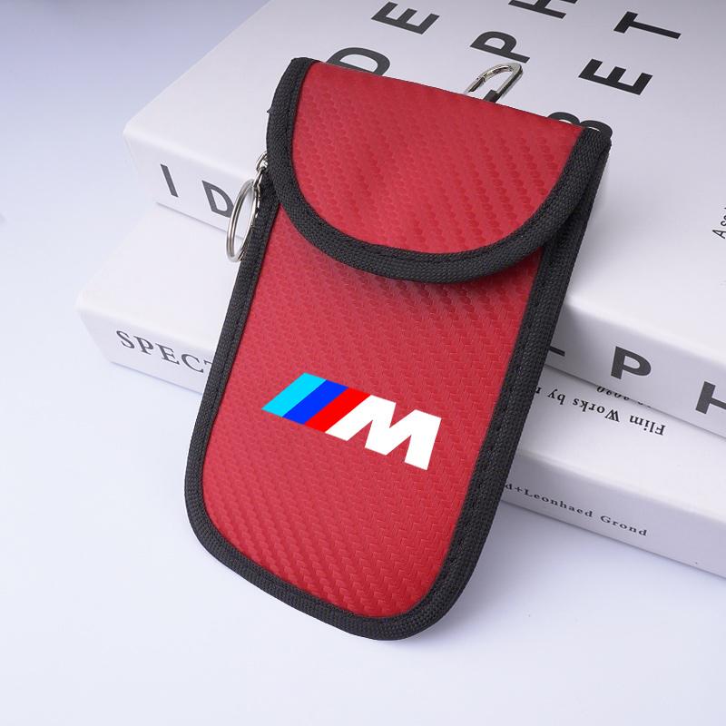 BBIS5 For BMW E46 X1 X2 X3 X4 X5 X6 F48 G01 E84 E83 F30 M Car Key Signal Shielding Bag Anti-theft RFID Keychain Case Accessories