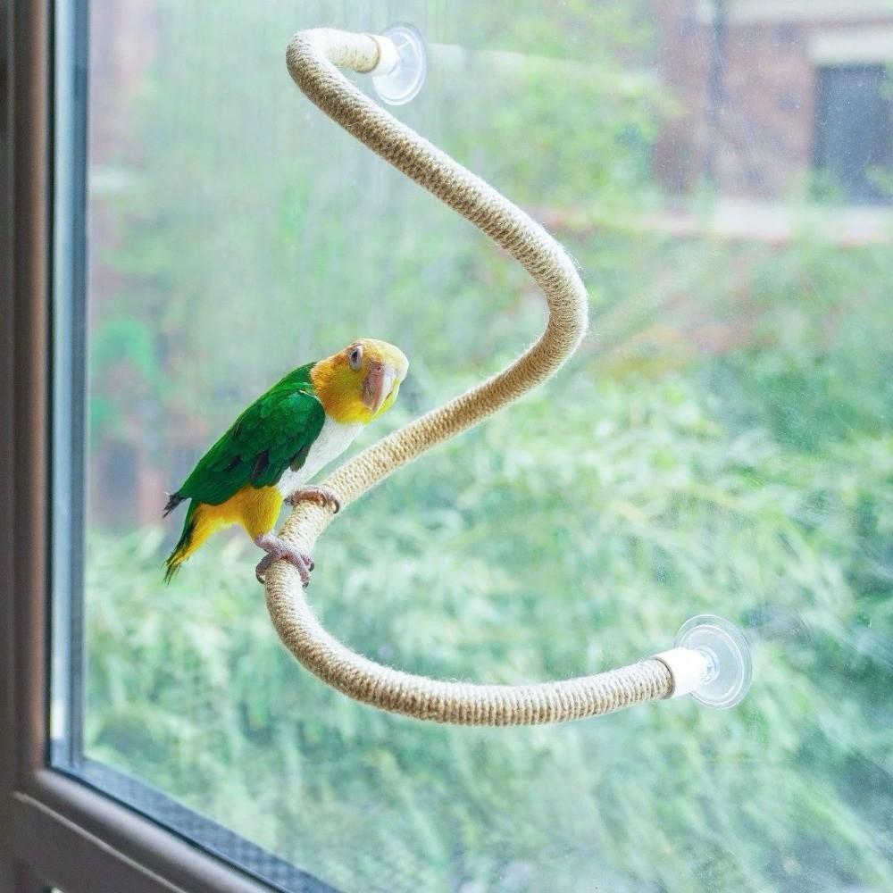 Linen Rope DIY Bendable Perch for Birds Comfortable Grip Parrot Standing Perch Cage Accessories