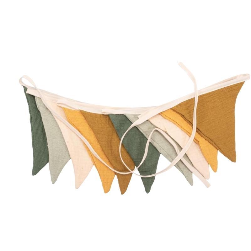 652F Cotton Pennant Bunting Flags Garlands Hanging Nursery Decors for Baby Shower