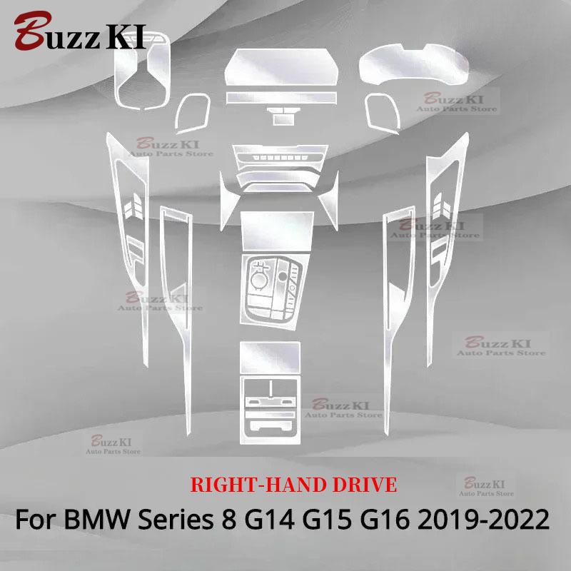 For BMW Series 8 G14 G15 G16 - TPU Navigation Gear Pre Cut Car Interior Repair Protective Film Anti-scratch Sticker