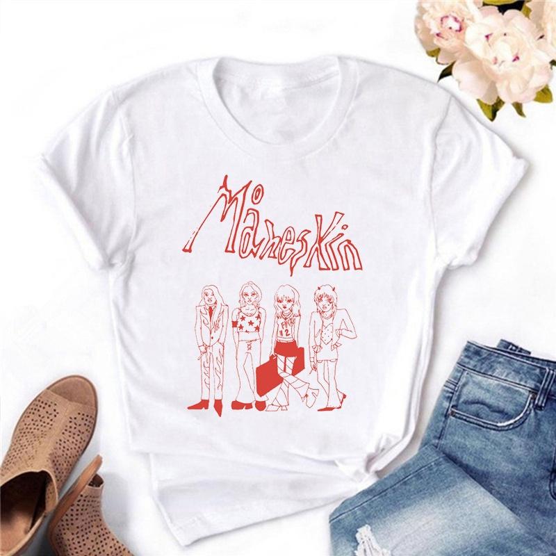 Graphic Tee Maneskin T Shirts Graphic Print Women Clothes Female Clothing Harajuku Short Sleeve T-Shirts 90S Top