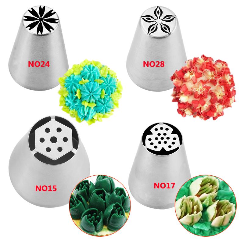 MRF 11PCS Stainless Steel Small Size Cake Decoration Russian Flower Icing Tips Set ,Cupcake Dessert Piping Nozzles Kit