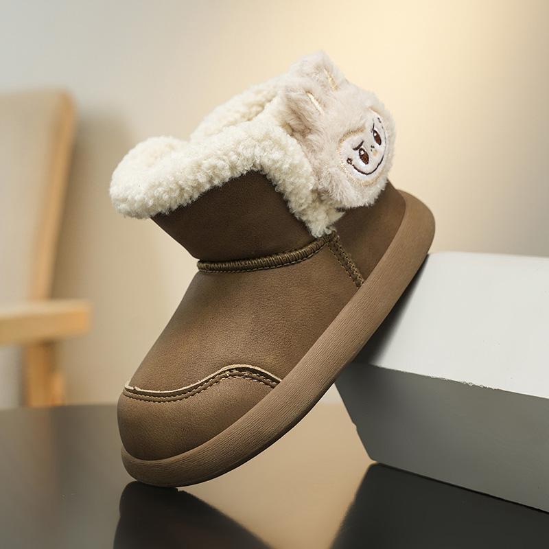 Labubu Этнический стиль Зимние Снежные Ботинки для Мальчиков и Девочек, Сделаны из Большого Хлопка и Плюшевой Изоляции Обувь