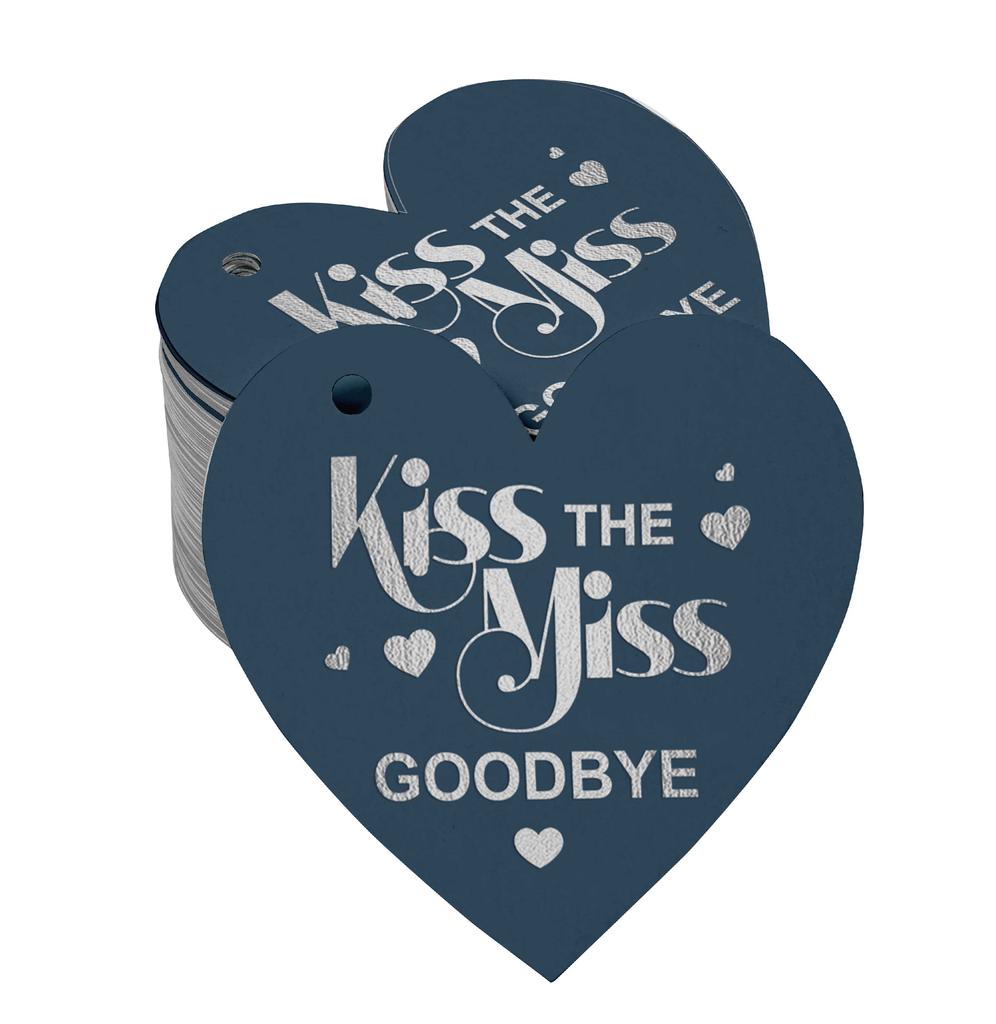 Inkdotpot 100 шт. в упаковке. Бирка из настоящей серебряной фольги с поцелуем «Мисс на прощание» на девичник.