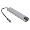 Хаб Type-C 8 в 1 4K HD Мультимедийный интерфейс USB 3.0 100 Мбит/с RJ45 87 Вт PD Многопортовый адаптер с