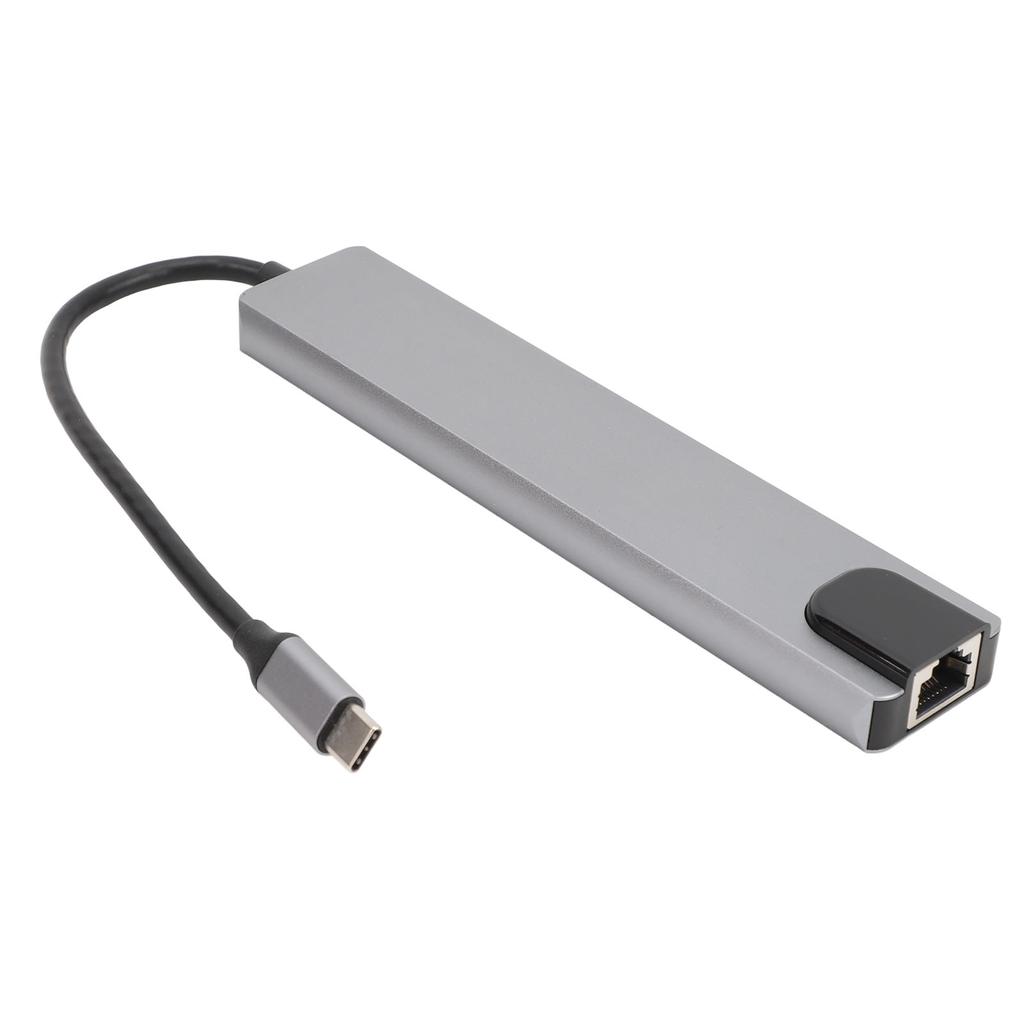 Хаб Type-C 8 в 1 4K HD Мультимедийный интерфейс USB 3.0 100 Мбит/с RJ45 87 Вт PD Многопортовый адаптер с