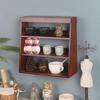 Wood Display Riser Stand Showcase Fixtures 3 Layer Mug Rack for Countertop