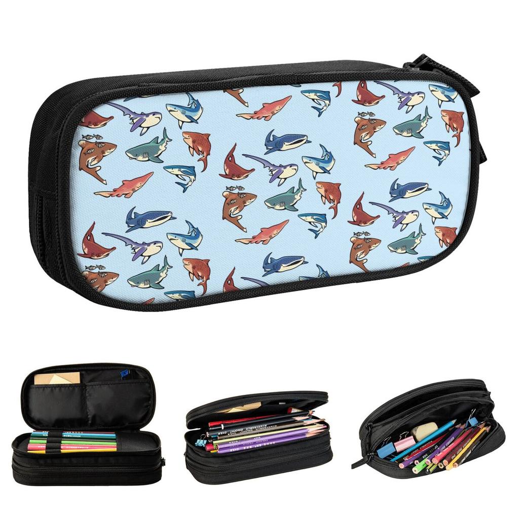Creative Sharks Shark Cute Pencil Cases Pencilcases Pen Box Kids Large Storage Bags Students School Gifts Stationery