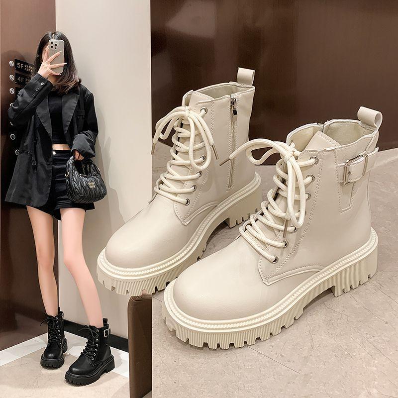 British Style Thick-soled Thin Short Boots Martin Boots Women's 2025 Autumn and Winter New Internet Celebrity Versatile Single Boots Children