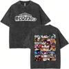 Anime My Hero Academia Shoto Todoroki Vintage Washed Tshirt Men Women Casual Retro Oversized T Shirts Cartoon Harajuku Tshirts