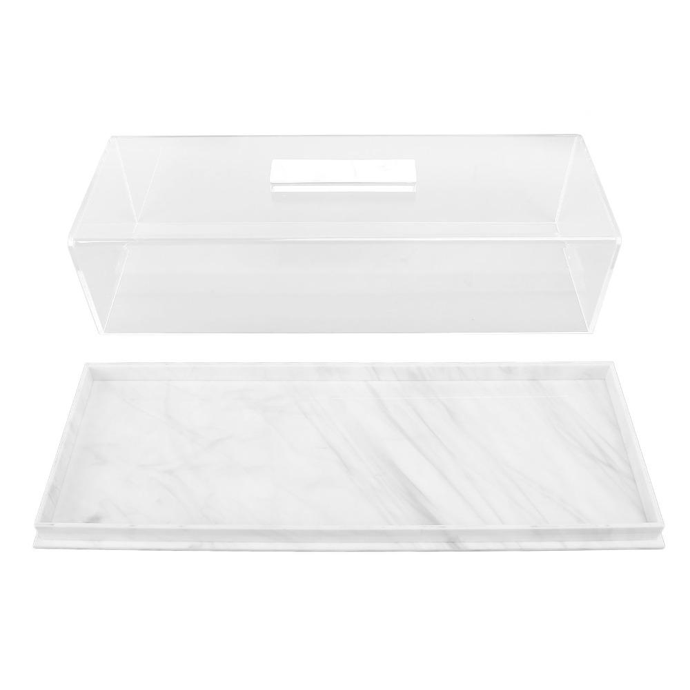 Acrylic Material Pastry Display Case Top Handle Cake Platter Cookie Display Tray Pastry Serving