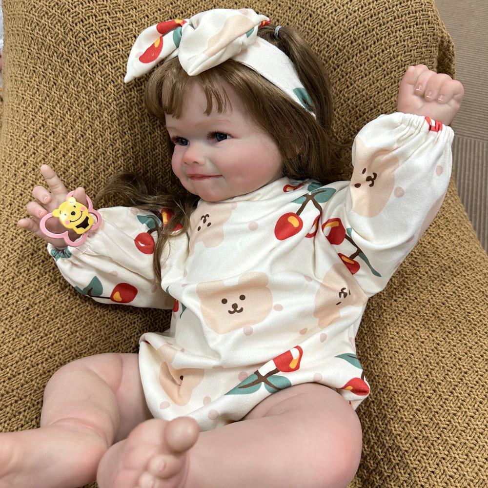 Милые 60 см реалистичные куклы Reborn, мягкое тканевое тело Raya, кукла для новорожденных, живая улыбающаяся девочка, куклы-принцессы, подарки на детский день