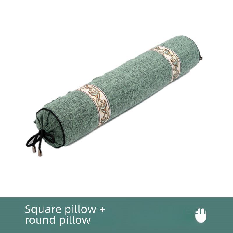 Цилиндрическая подушка для шеи из бамбукового угля с льном и моксой для поддержки шеи