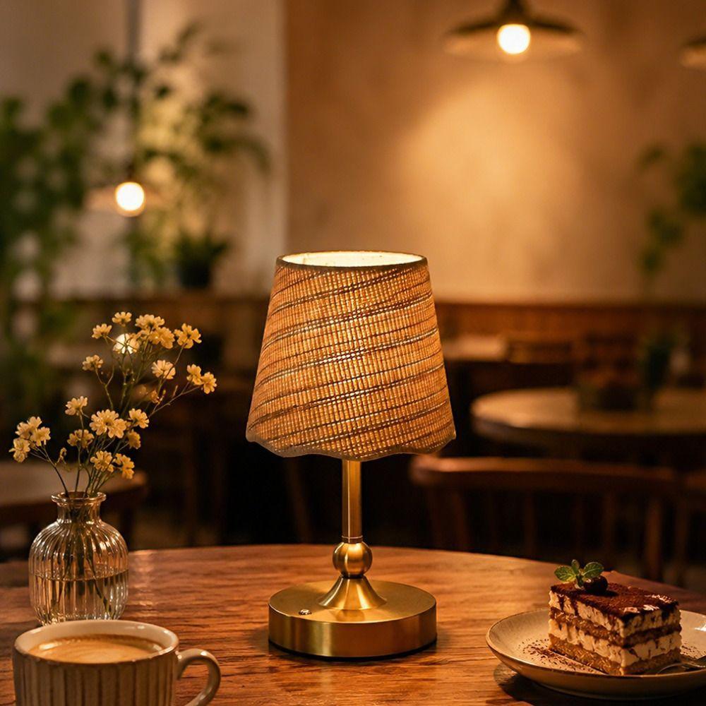 Touch Control LED Table Lamp Nordic Style Gold Bedside Lamp Atmosphere Lamp Restaurant Use