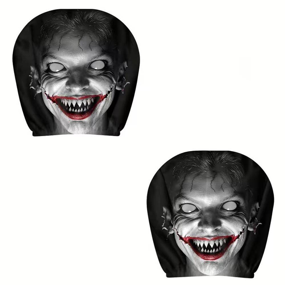 2Pcs Comfortable Halloween Car Headrest Cover Automotive Seat Headrest Cover All Seasons Use