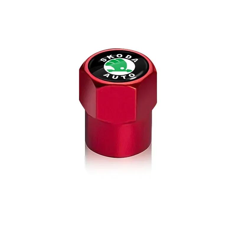 2025 Hot 4pc Car Tire Valve Cover Hexagonal Cap Air Dustproof For Skoda Octavia MK2 MK1 2 3 A5 A7 A8 Karoq Fabia Superb Rapid Ka