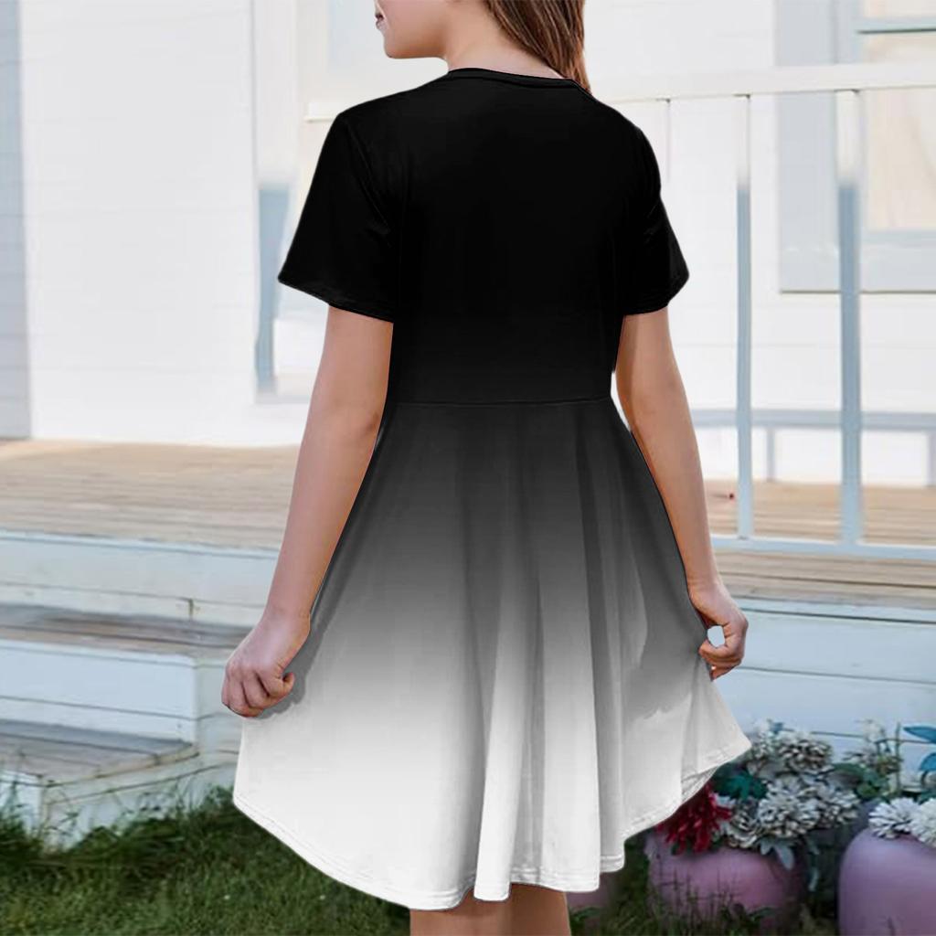 Девочка Летнее Платье Цвет & Принт Короткий Рукав Платье С Карманом Повседневное Платье Короткий Рукав Вечернее Платье Пасхальный День