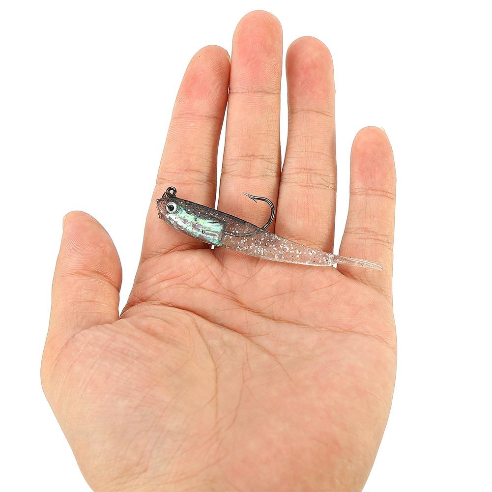 10 шт., 7,5 см, 3D глаза, силиконовая мягкая приманка, джиг-головка, рыболовные снасти с острым крючком