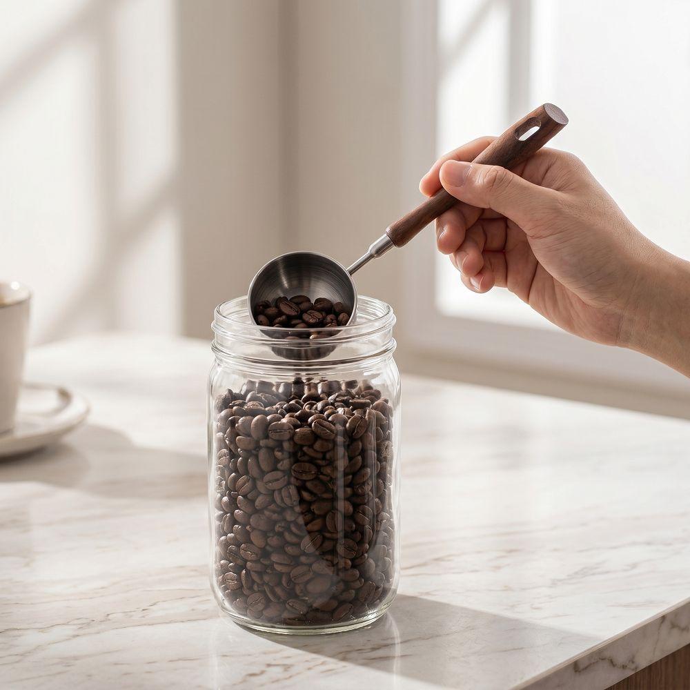 30ML Coffee Measuring Spoon Wood Handle Coffee Sugar Scoop Kitchen Tools