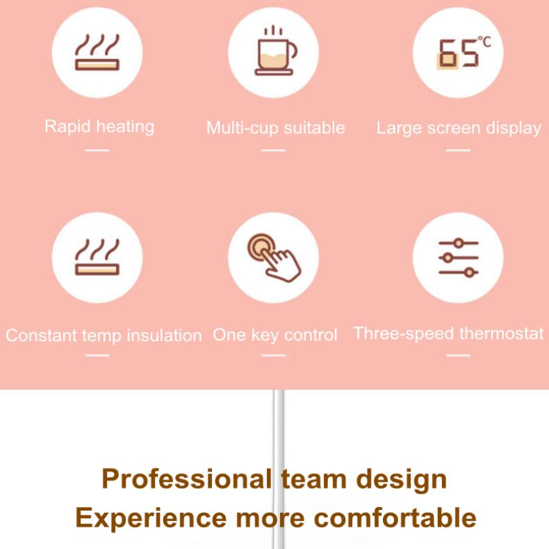 Мини-портативная USB-подогреватель чашек, 3 шестерни, кофейная кружка, нагревательная подставка, умная термостатическая плита, грелка с молоком, чаем, водой, нагреватель