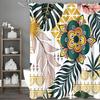 Botanical Flower Modern Simple Shower Curtain, Bathroom Decorative Shower Curtain, Waterproof Shower Curtain with Hooks