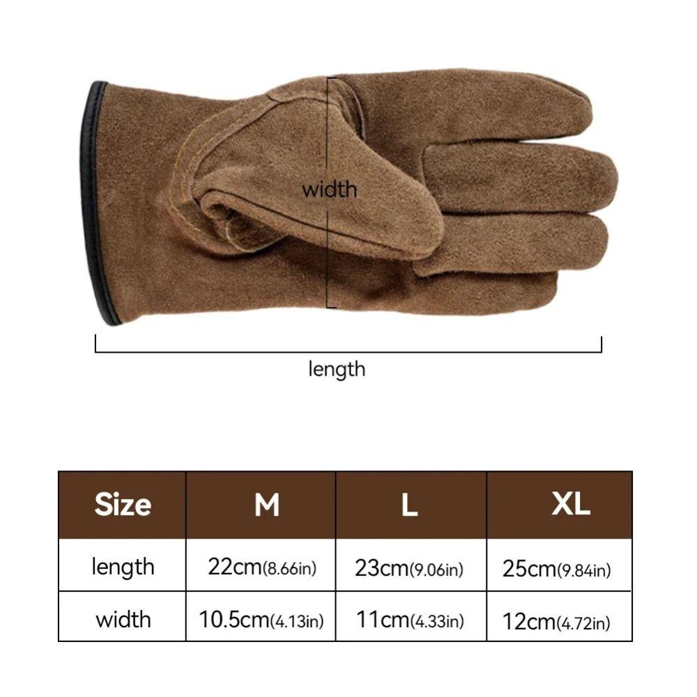 1Pair Leather Cowhide Protective Gloves Hand Protection Labor Protective Gloves Motorcycle