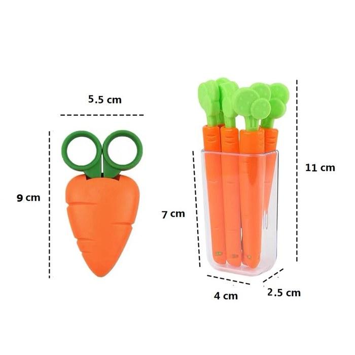 [Kitchin] Bag Clips & Kitchen Scissors with Magnet (5 Carrot Clips + 1 Scissors)