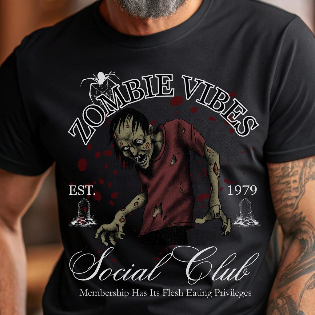 Zombie Club Tee, Halloween Shirt, Funny Zombie T-Shirt, Unisex Jersey Top, Halloween Party Costume, Scary Halloween Tee