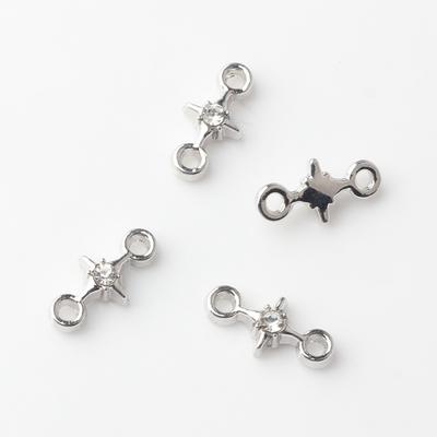 Элегантный соединитель из цинкового сплава с инкрустированными стразами из сплава, идеально подходит для самостоятельного изготовления ювелирных изделий оптом, 10 шт./лот