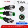 M12 на RJ45 Высокогибкий Двойной Экранированный Промышленный Кабель для Цепи Питания Cat6a Гигабитный Сетевой Кабель