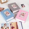 Фотоальбом с льняной обложкой Альбом для фотографий с передним окошком 100 фотографий 4x6 Вставной фотоальбом Книга для свадебных, отпускных, семейных, детских фотографий