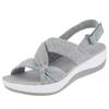 Summer Wedge Heel Bohemian Velcro Fish Mouth Muffin Cross Kink Women's Sandals